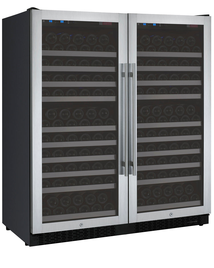 Allavino FlexCount II 256 Bottle Dual Zone Built-In Wine Refrigerator – Stainless Steel Door, French Door