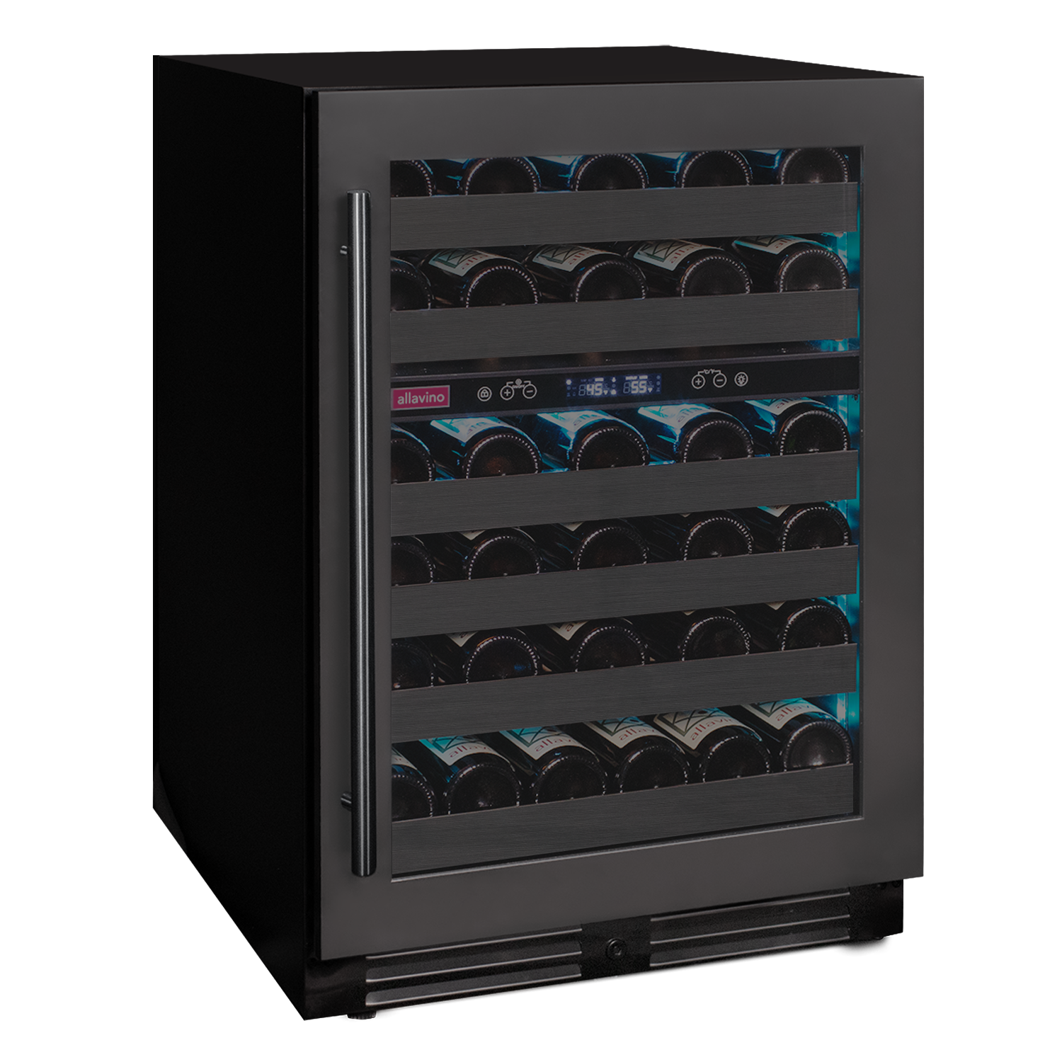 Allavino Reserva Series 50 Bottle Dual Zone Undercounter Wine Refrigerator – Black Stainless Steel, Right Hinge