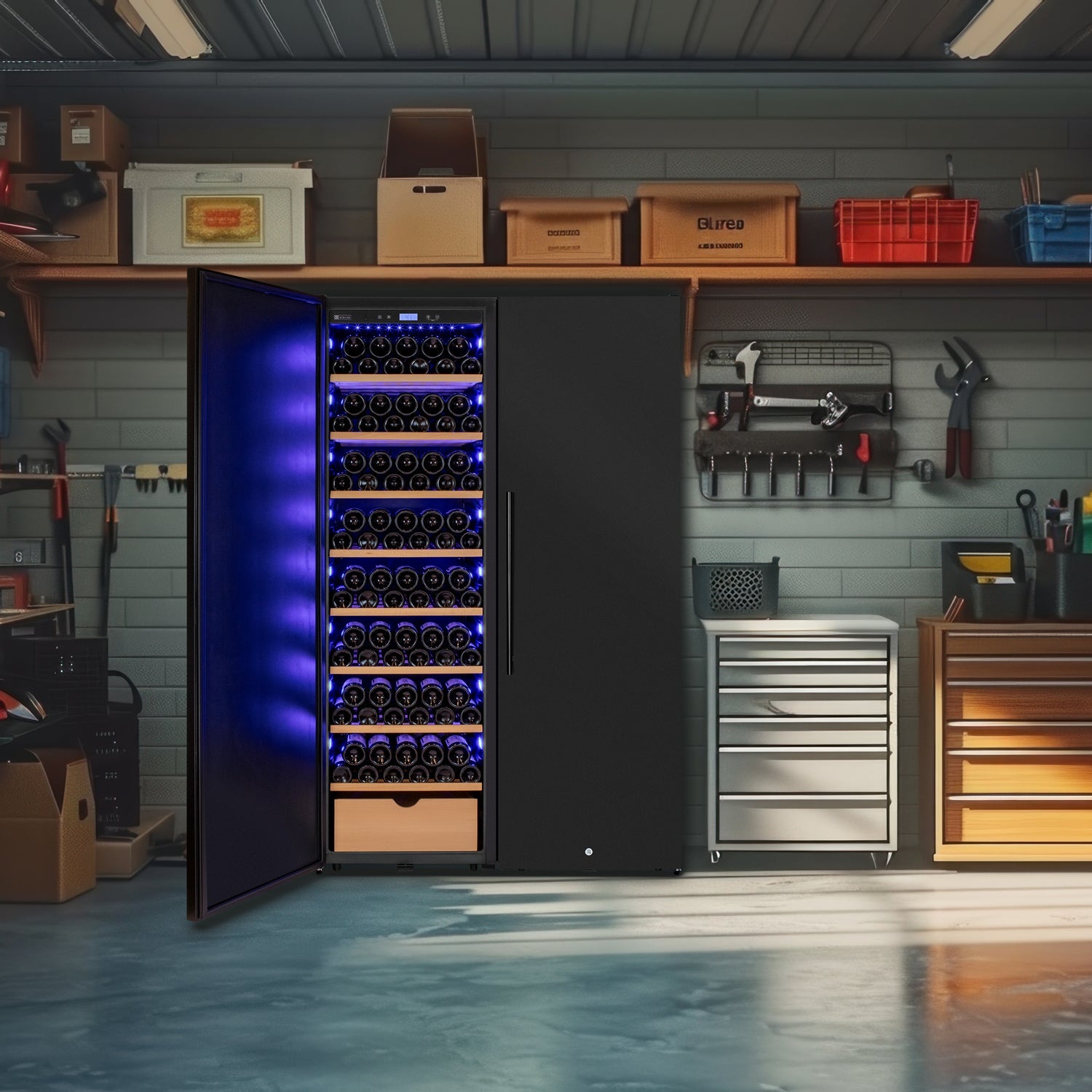 Allavino KWR Series 352 Bottle Dual Zone Freestanding Wine Refrigerator – Black Door, French Door