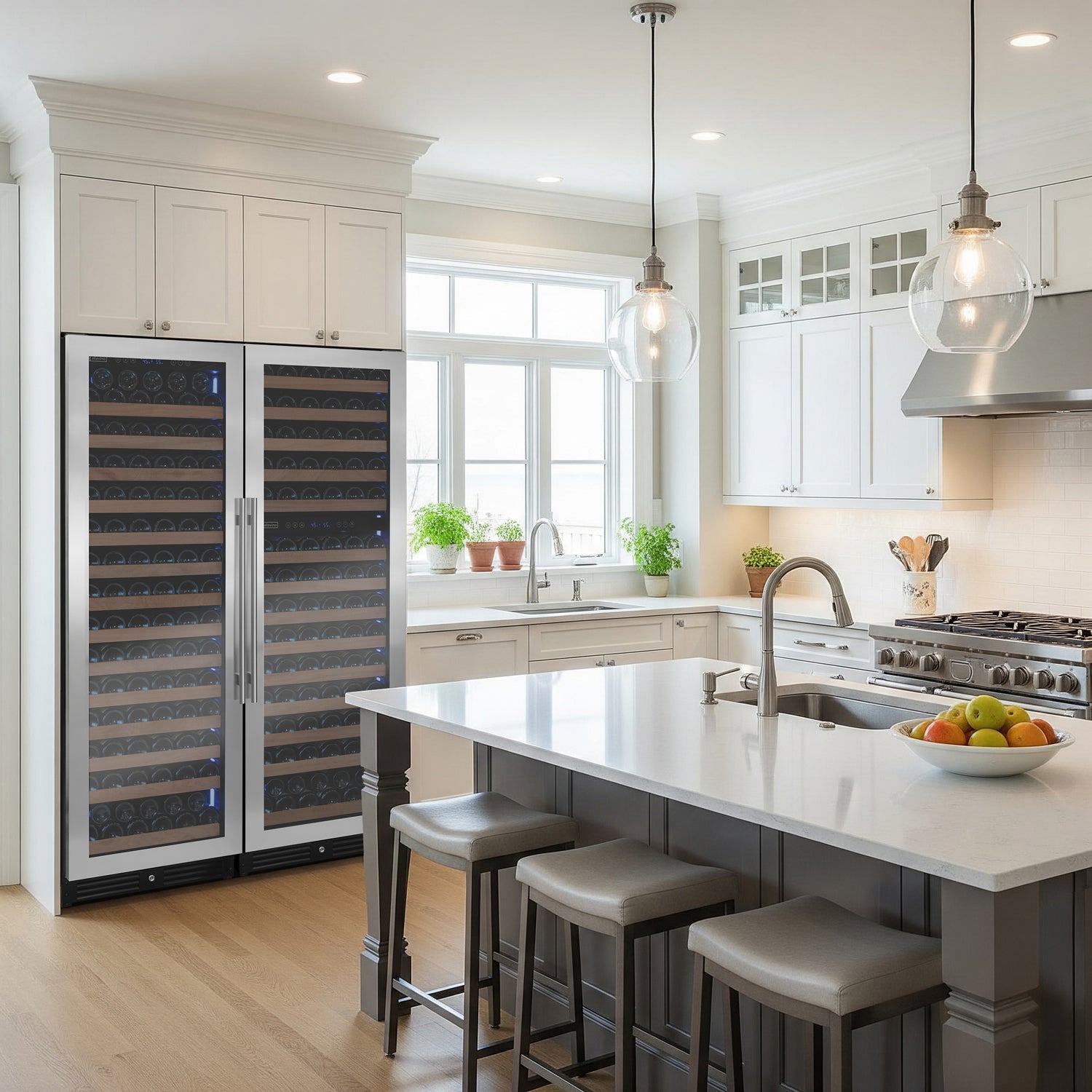 Allavino Reserva Series 308 Bottle Four Zone Built-In Wine Refrigerator – Stainless Steel Door, French Door