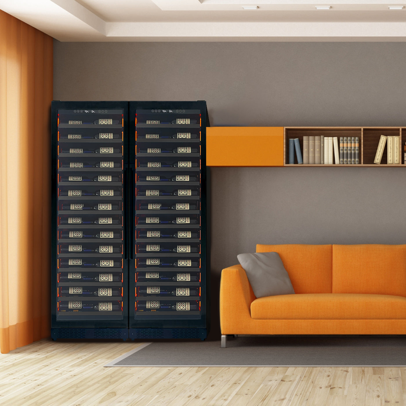 Allavino Reserva Series 134 Bottle Dual Zone Built-In Wine Refrigerator – Black Door, French Door