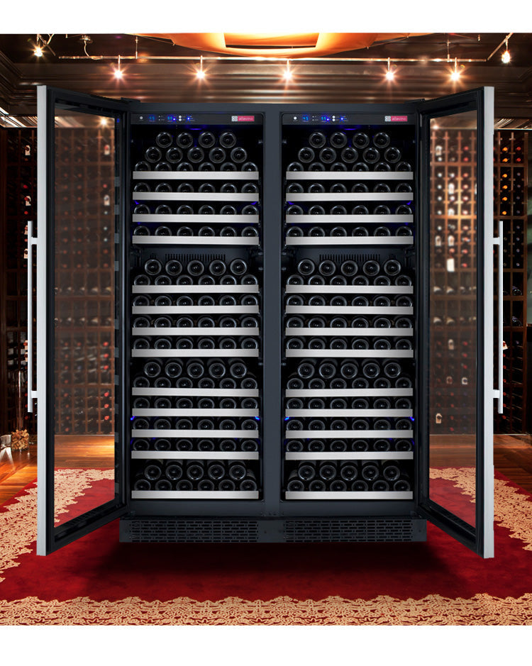 Allavino FlexCount II 354 Bottle Dual Zone Built-In Wine Refrigerator – Stainless Steel Door, French Door