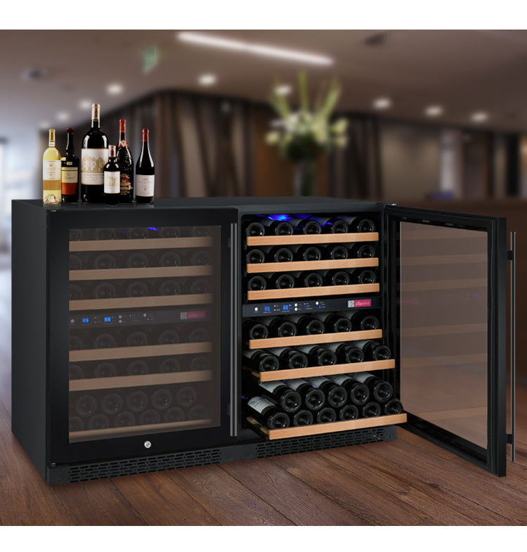 Allavino FlexCount II 112 Bottle Dual Zone Built-In Wine Refrigerator – Black Door, French Door