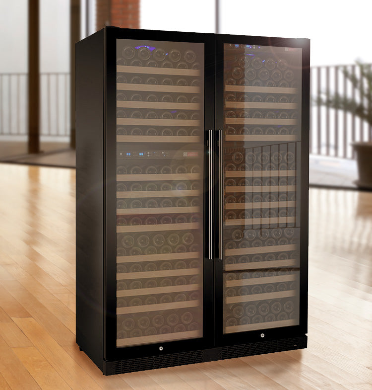 Allavino FlexCount II 349 Bottle Three Zone Built-In Wine Refrigerator – Black Door, French Door