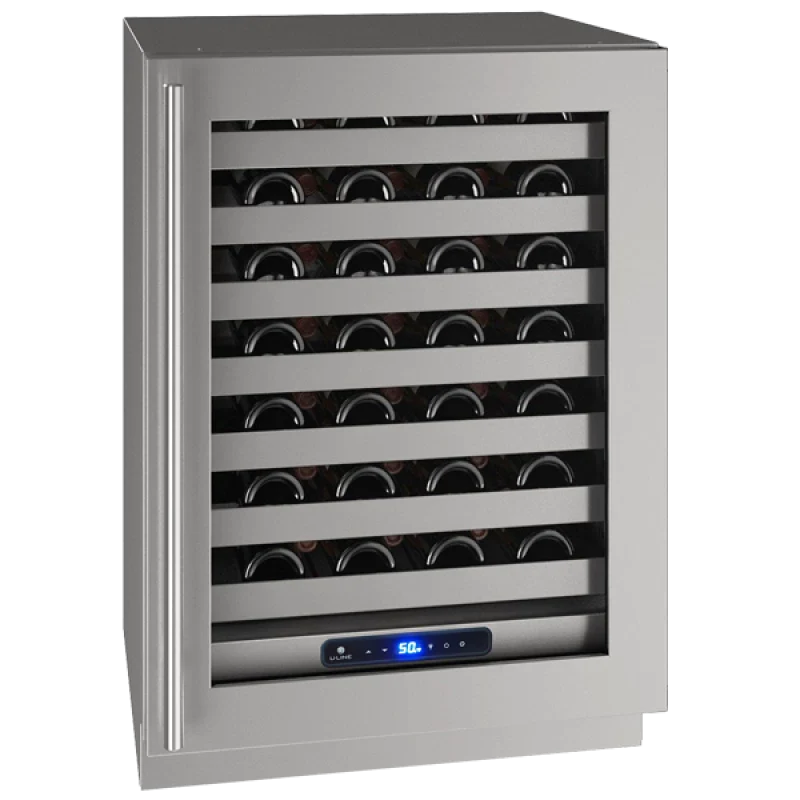 U-Line Wine Captain® 24″ Built-In Wine Storage — Stainless Steel, Right-Hinge