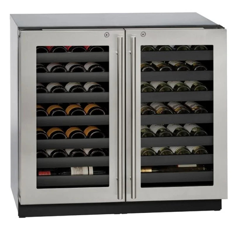 U-Line Wine Captain® 36″ Built-In Wine Storage — Stainless Steel, Dual-Zone