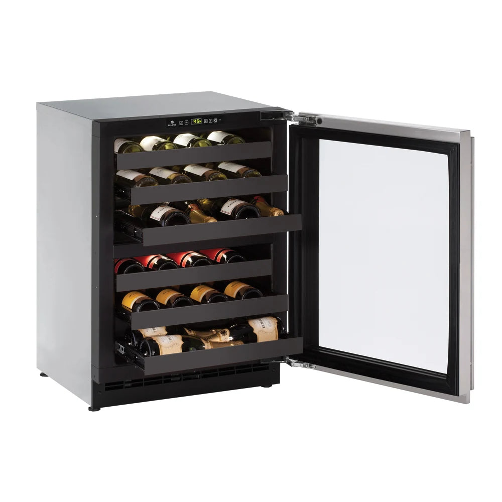 U-Line Wine Captain® 24″ Built-In Wine Storage — Stainless Steel, Right-Hinge
