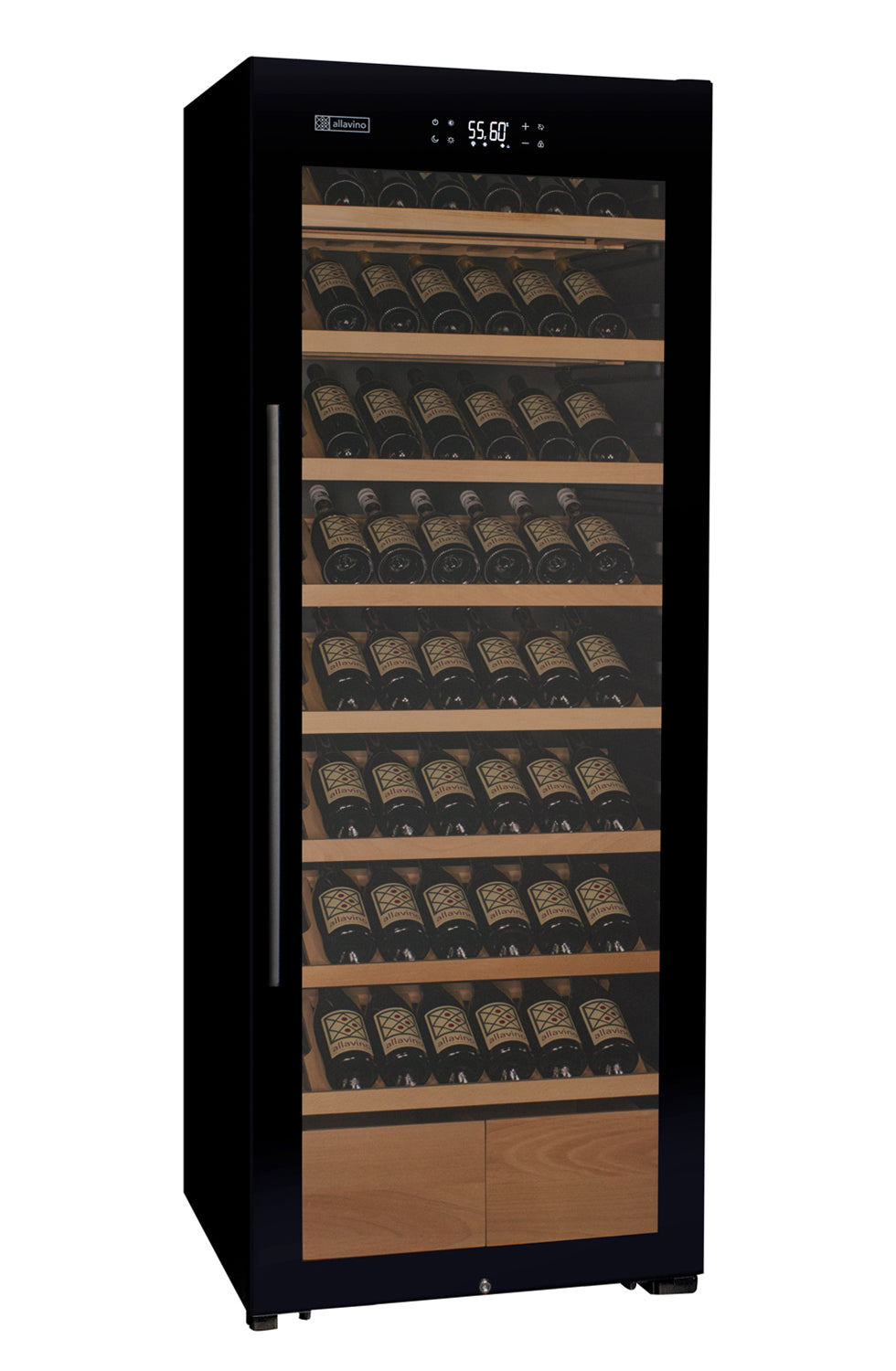 Allavino 248 Bottle Single Zone Freestanding Wine Refrigerator – Black Glass Door, Right Hinge