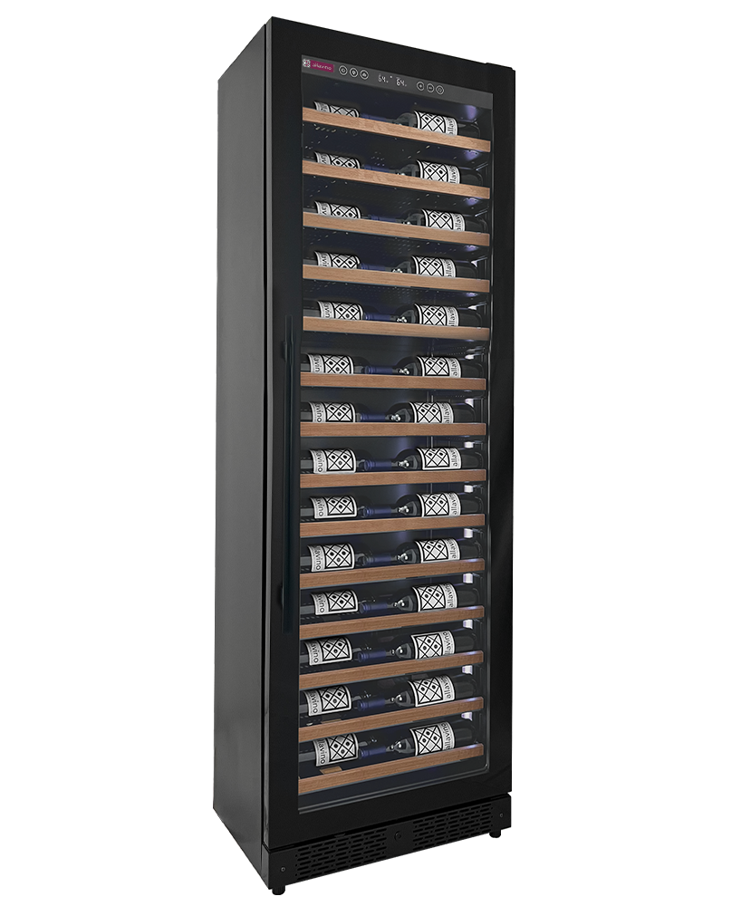 Allavino Reserva Series 67 Bottle Single Zone Built-In Wine Refrigerator – Black Door, Right Hinge, Wood Shelf Fronts