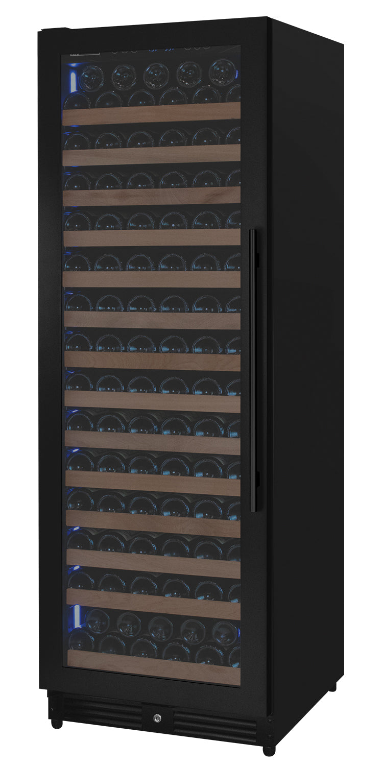 Allavino Reserva Series 163-Bottle Single Zone Built-In Wine Refrigerator 71″ Height · Black Metal Door · Left-Hinged