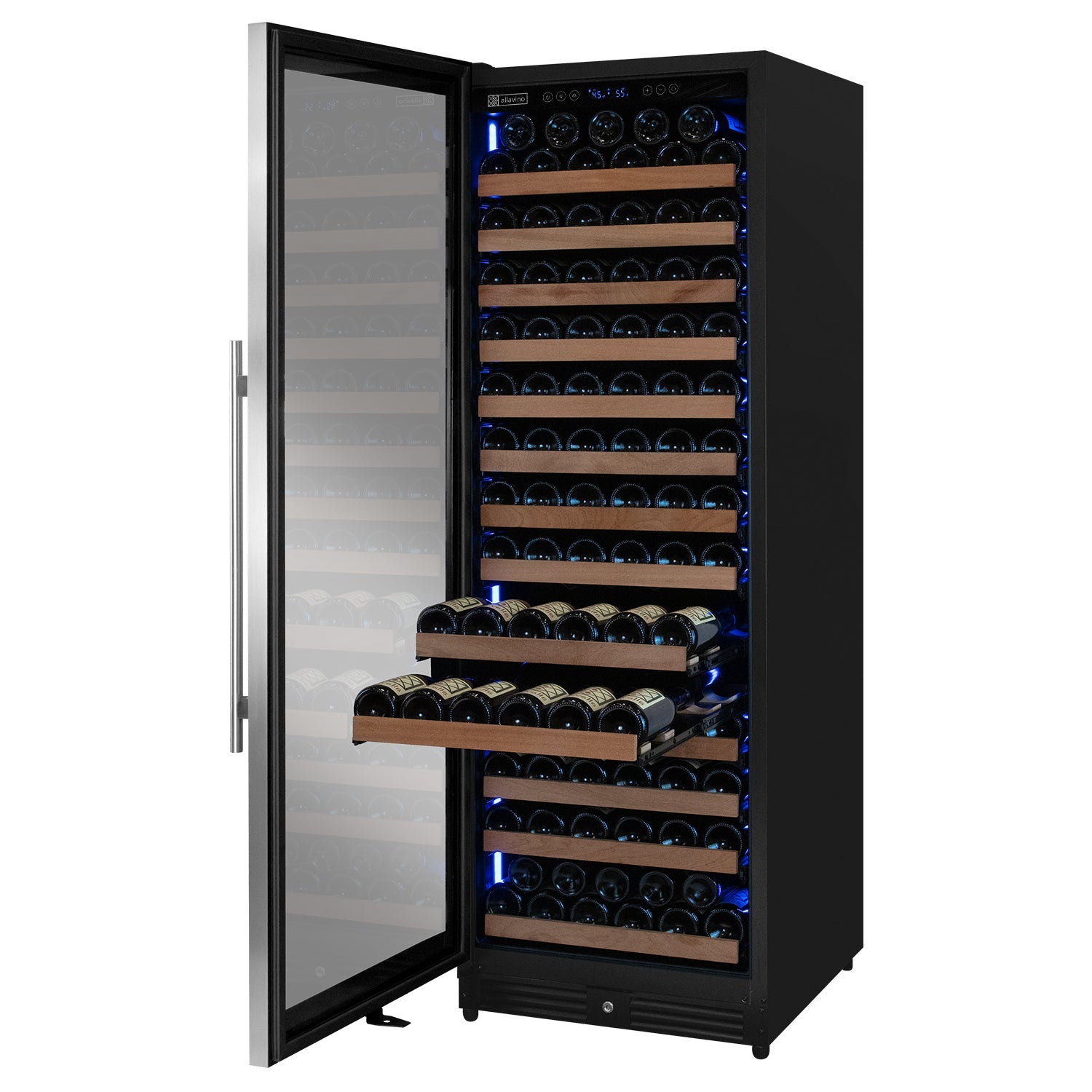 Allavino Reserva Series 163-Bottle Single Zone Built-In Wine Refrigerator 71″ Height · Stainless Steel Door · Left-Hinged