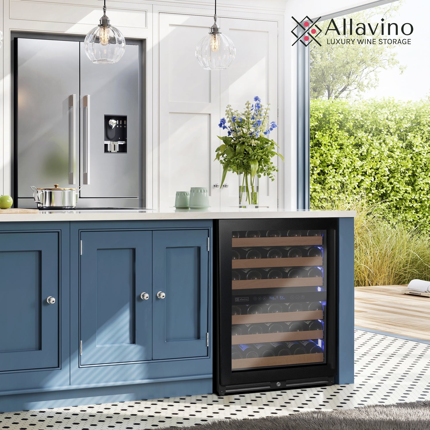 Allavino Reserva Series 51 Bottle Dual Zone Built-In Wine Refrigerator – Black Door, Left Hinge