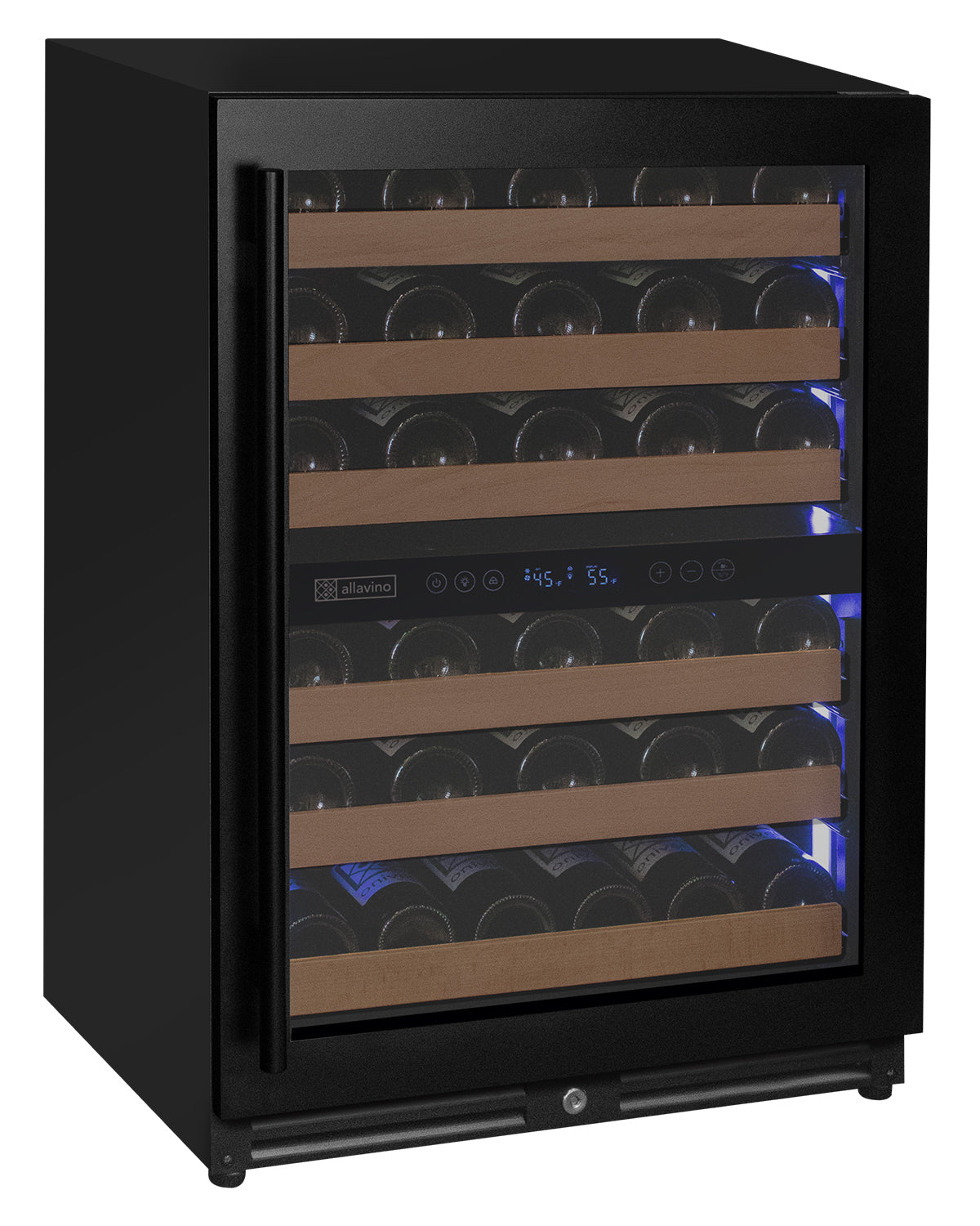 Allavino Reserva Series 51 Bottle Dual Zone Built-In Wine Refrigerator – Black Door, Right Hinge