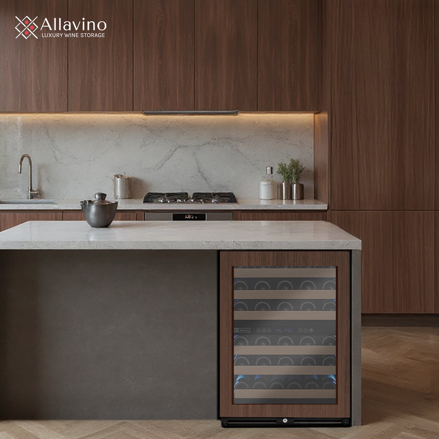 Allavino Reserva Series 51 Bottle Dual Zone Built-In Wine Refrigerator – Panel Ready Overlay Door, Left Hinge