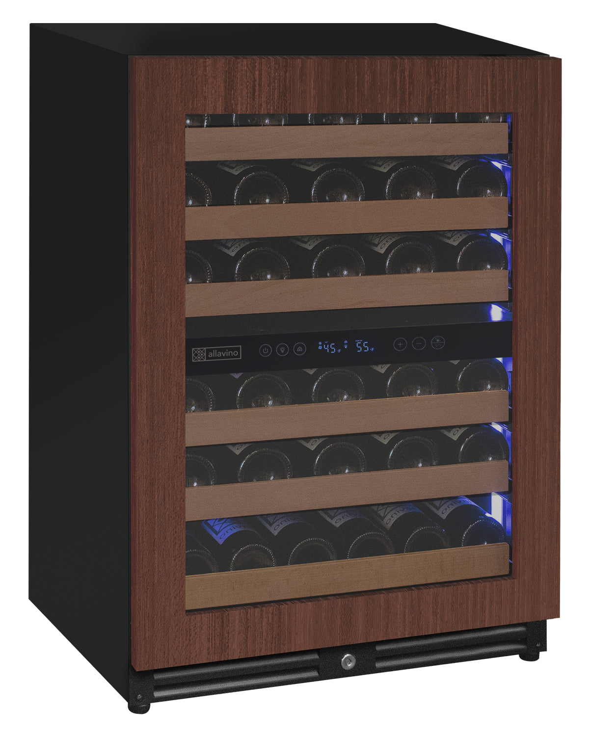 Allavino Reserva Series 56 Bottle Dual Zone Built-In Wine Refrigerator – Panel Ready Overlay Door, Right Hinge