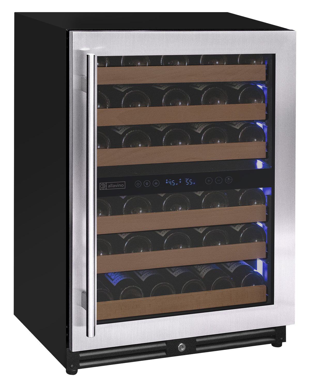 Allavino Reserva Series 51-Bottle Dual Zone Built-In Wine Refrigerator with Stainless Steel Door – Right Hinge