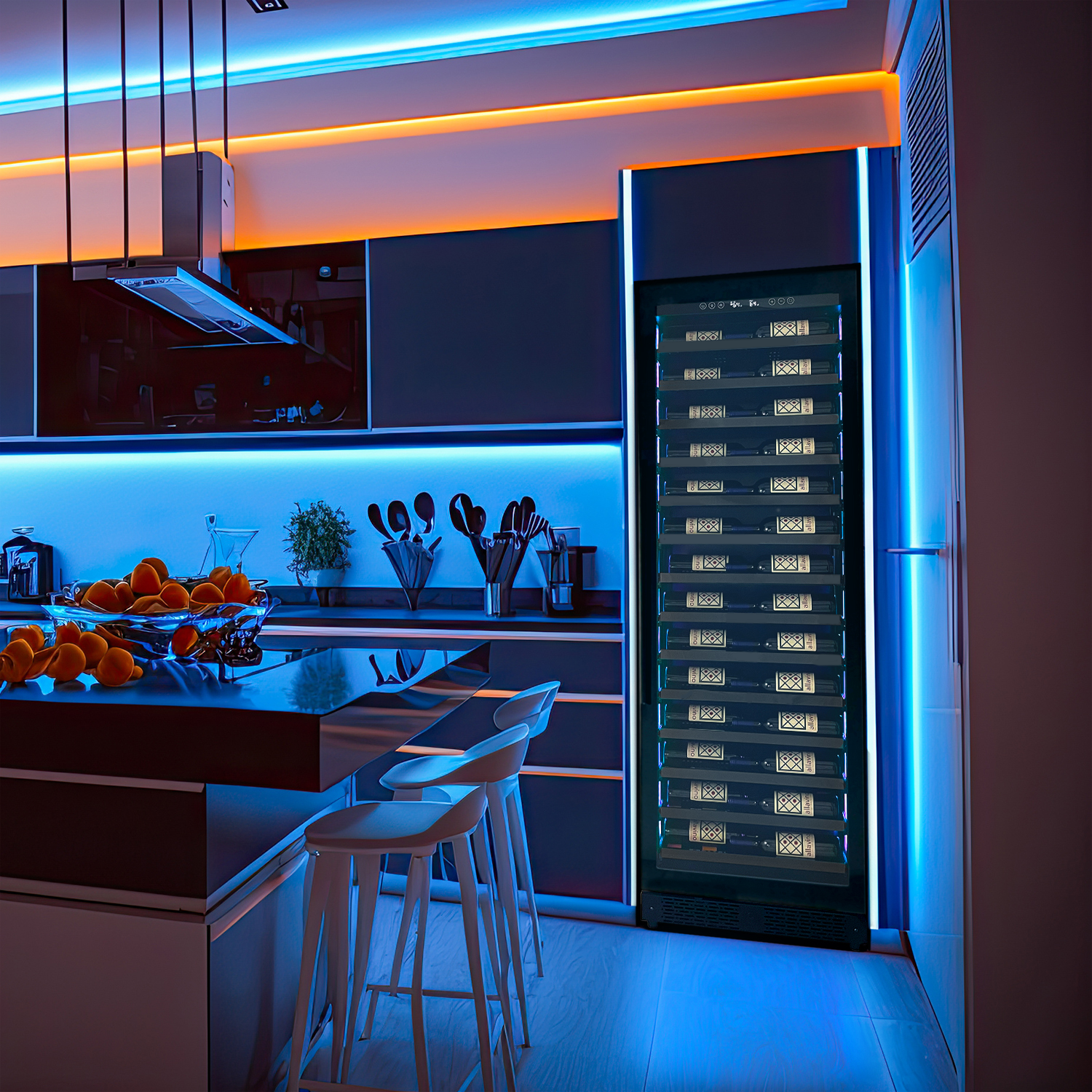 Allavino Reserva Series 67 Bottle Single Zone Built-In Wine Refrigerator – Black Door, Left Hinge