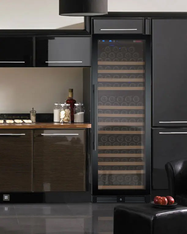 Allavino FlexCount II 177 Bottle Single Zone Built-In Wine Refrigerator – Black Door, Right Hinge