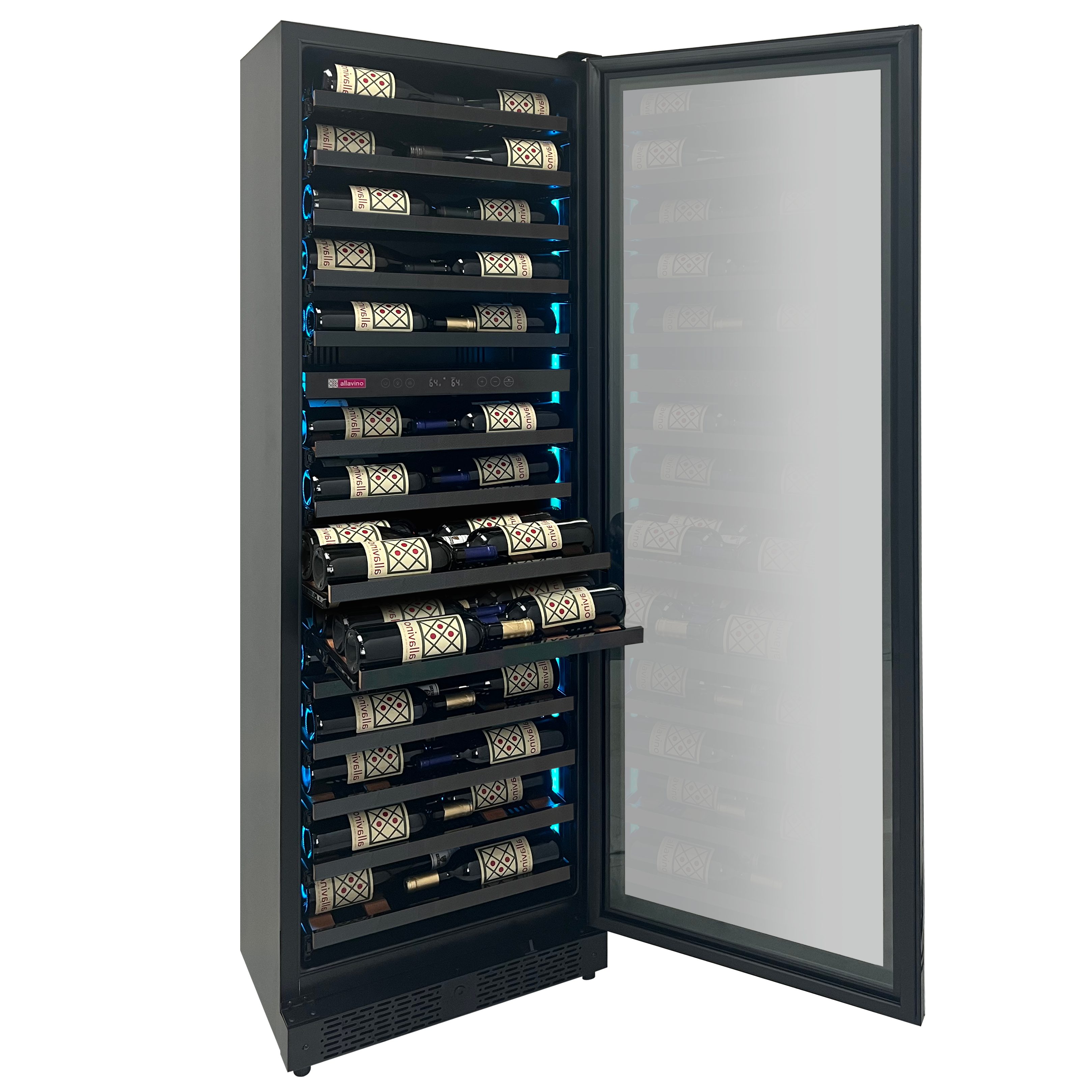 Allavino Reserva Series 67 Bottle Dual Zone Built-In Wine Refrigerator – Black Door, Right Hinge