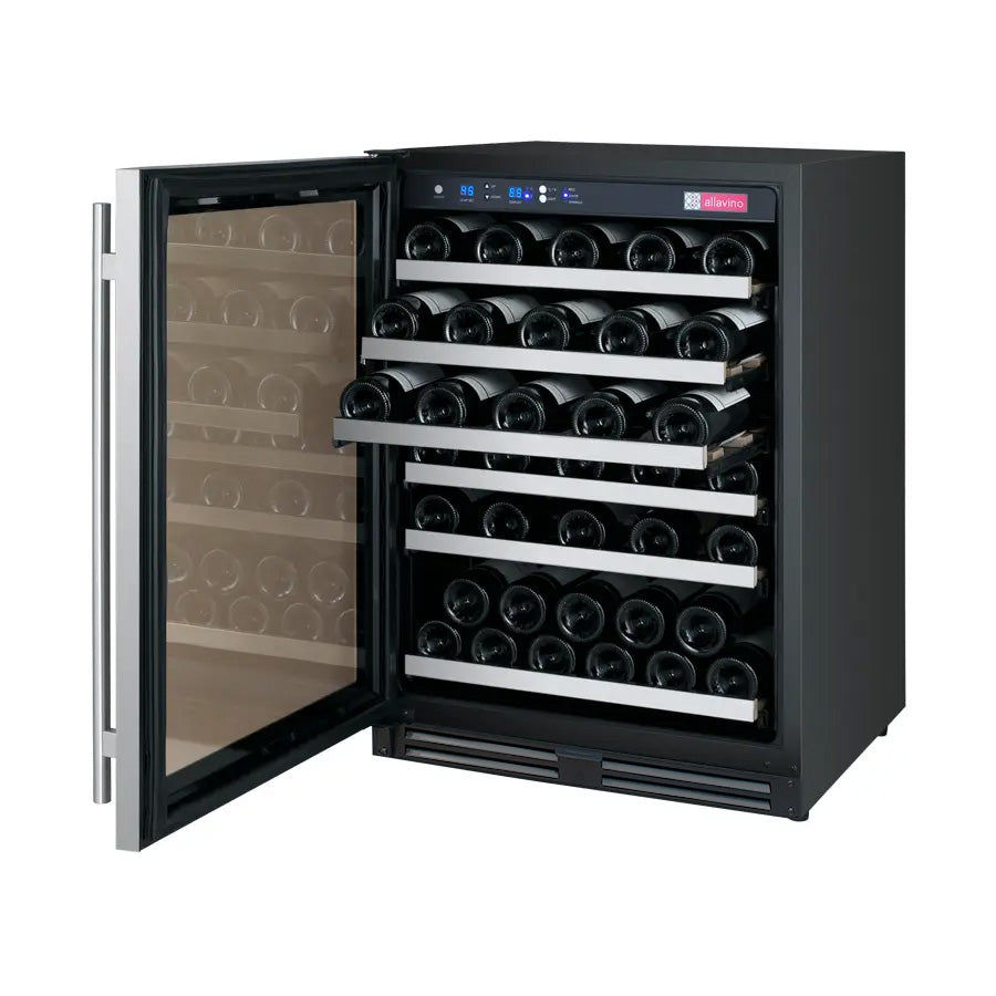 Allavino FlexCount II 56 Bottle Single Zone Built-In Wine Refrigerator – Stainless Steel, Left Hinge